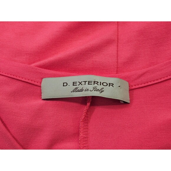 LM Women's M D. Exterior Italy Bright Pink Trapeze Shift Dress Sleeveless Summer - Picture 6 of 8